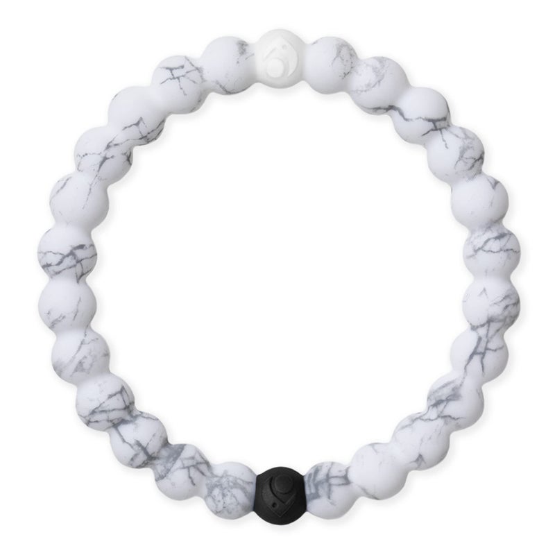 Lokai Silicone Beaded Bracelet for Women & Men, Marble White - Medium, 6.5 Inch Circumference - Silicone Jewelry Fashion Bracelet Slides-On for Comfortable Fit - Image 1